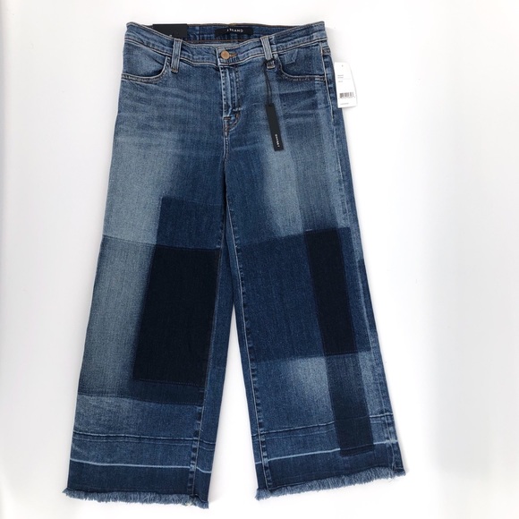 J BRAND Liza Mid Rise Crop Culotte Jeans Optimum - Picture 5 of 8